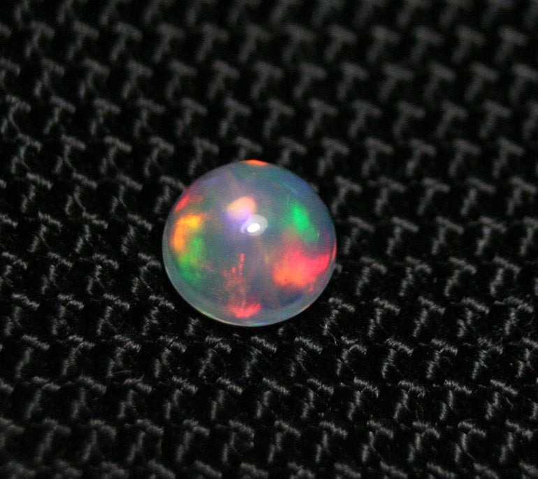 Welo Crystal Opal Cabochon 0.6ct Rainbow Button AAA Ethiopian Opal 6x6mm