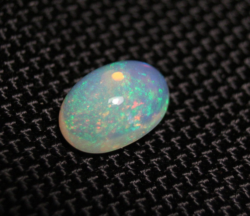 2.07ct Welo Crystal Opal Cabochon Neon Confetti Natural Ethiopian Opal See Video 12x8mm