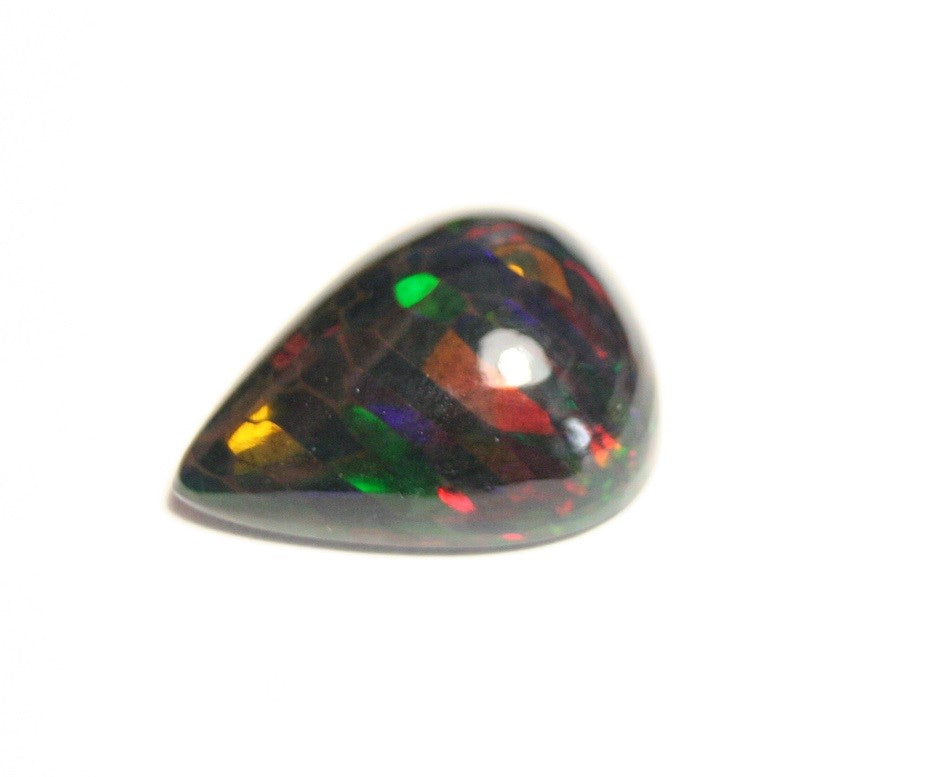 7.6ct Welo Black Opal Cabochon Stretched Honeycomb Natural Ethiopian Opal Video