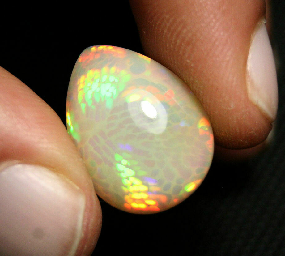 Welo Precious Opal Cabochon 17.9ct Supreme AAAA Grade Opal Honeycomb Swirl