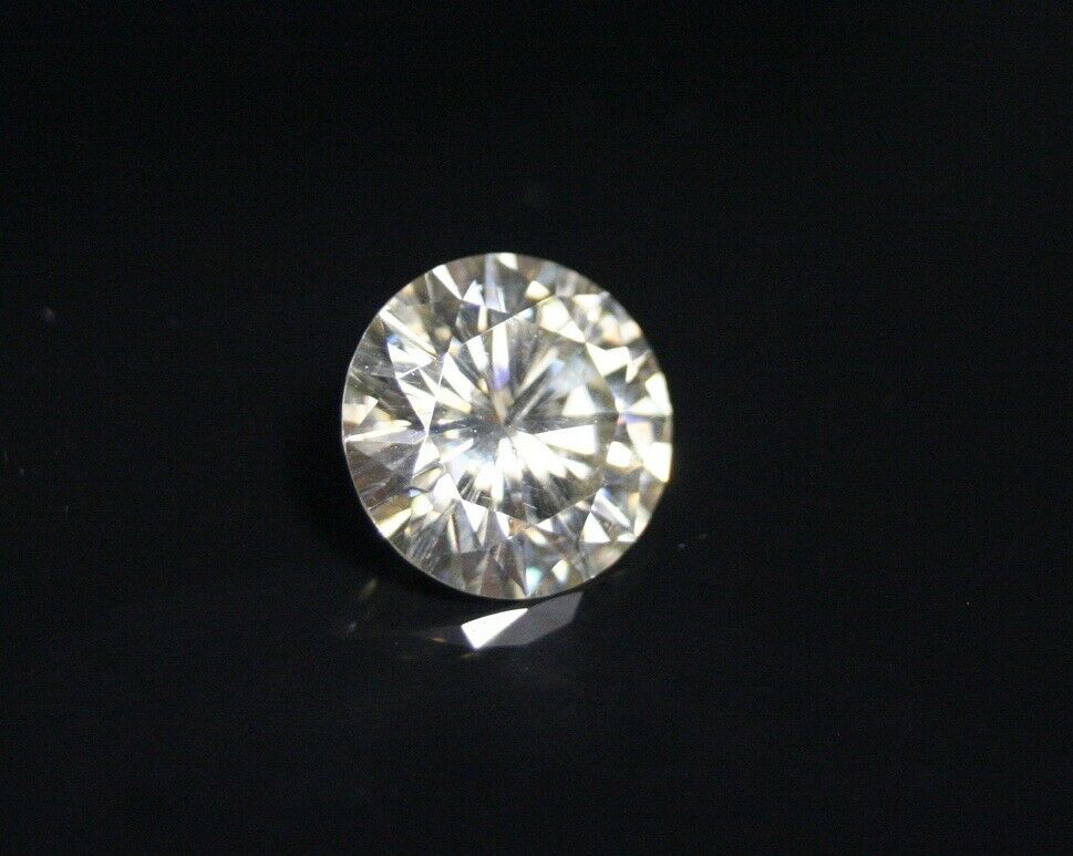 1.53ct White Moissanite Round - Beautiful Precision Cut Gem 7x7 D-F Grade White