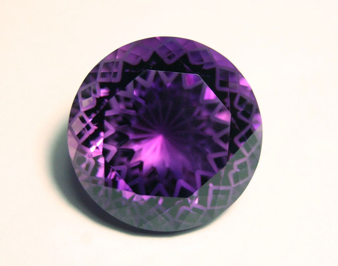 46ct Zambian Amethyst - Unique Precision Fantasy Cut Gem - See Video