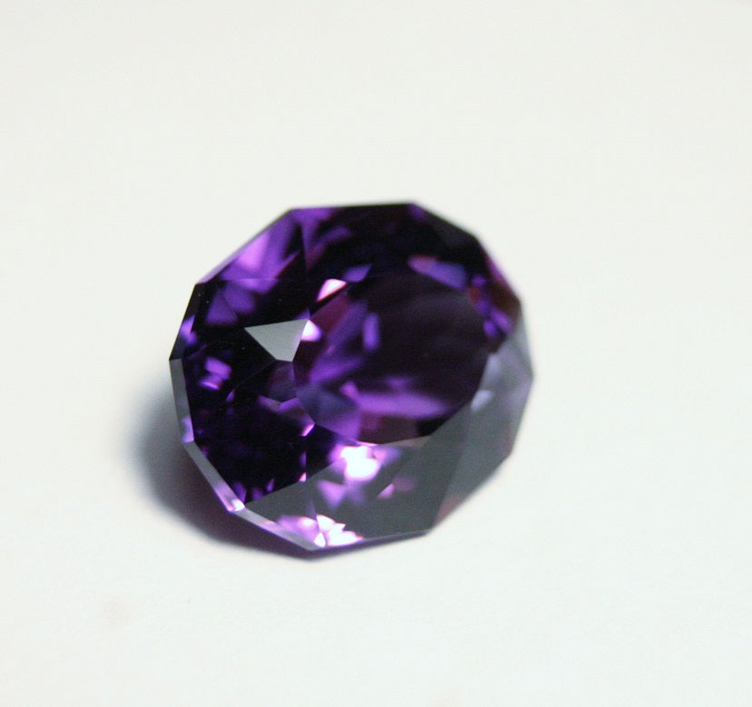 10.2ct Zambian Amethyst - Unique Custom Oval Cut Gem - AAA Amethyst