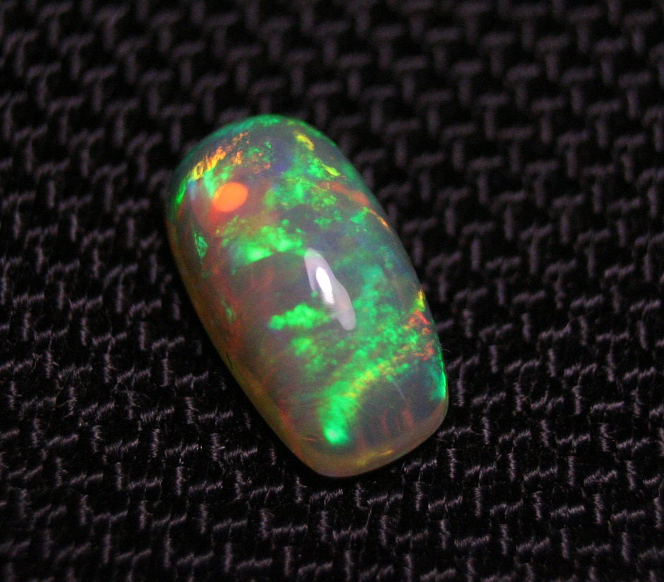 2.6ct Welo Crystal Opal Cabochon Neon Loaf Natural Ethiopian Opal Video 12x7mm