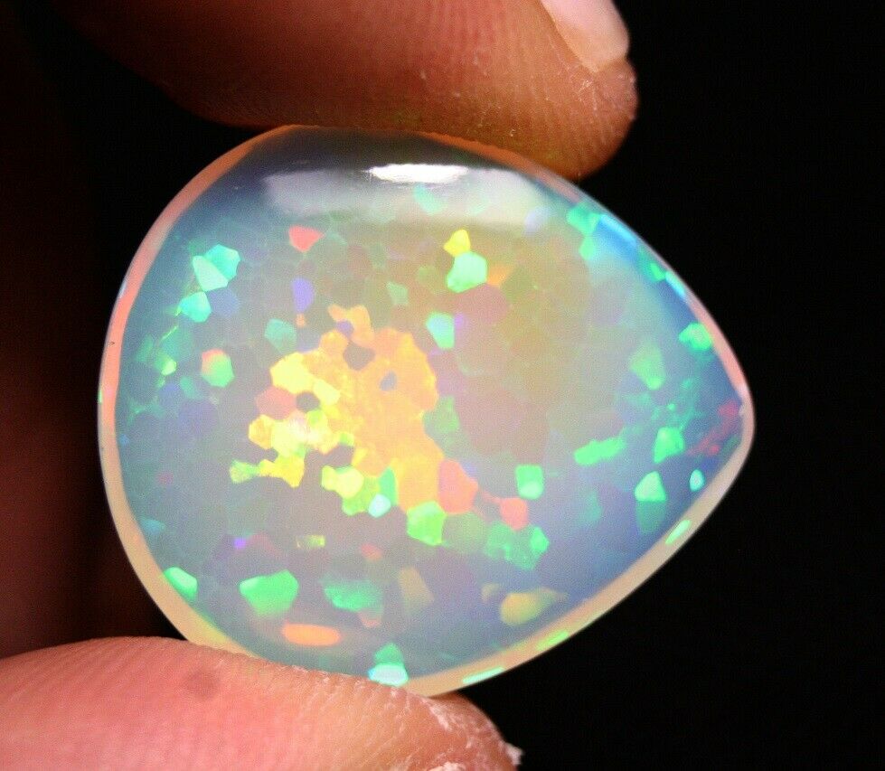 22ct Welo Crystal Opal Cabochon Stunning Harlequin Digital Flash AAAA Jelly Opal