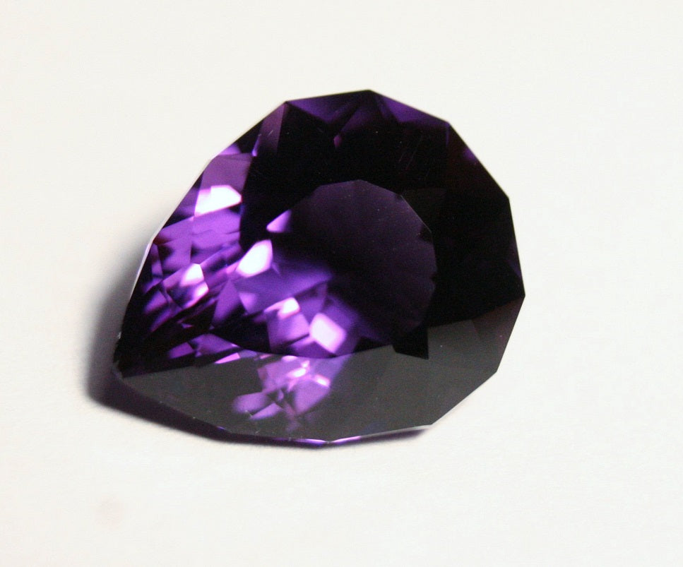 5.8ct Zambian Amethyst - Unique Custom Pear Cut Gem - AAA Amethyst 14x11