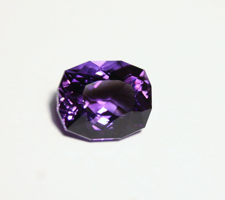 6.4ct Zambian Amethyst - Unique Custom Cushion Cut Gem - AAA Amethyst