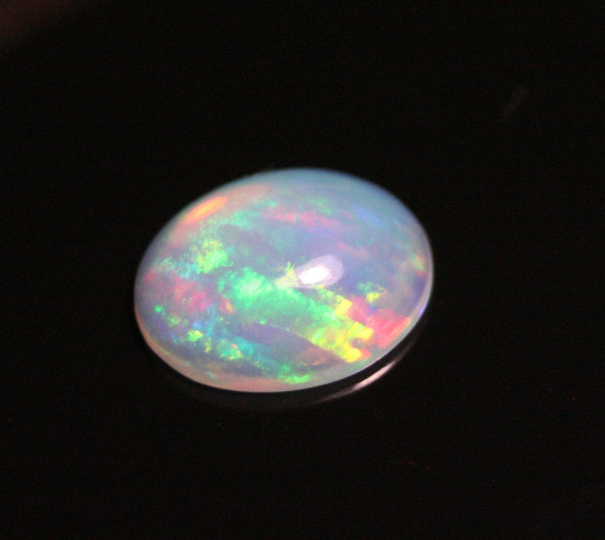 2.5ct Welo Crystal Opal Cabochon - Rainbow Ribbons AAA Jelly Opal - See Video 12x10mm