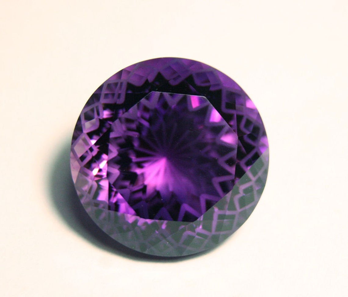 46ct Zambian Amethyst - Unique Precision Fantasy Cut Gem - See Video