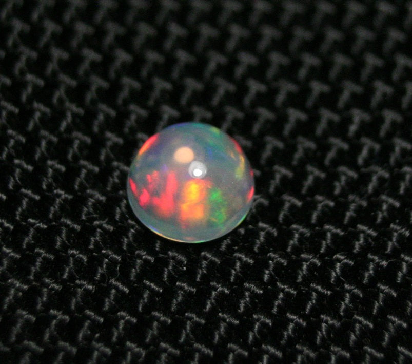 Welo Crystal Opal Cabochon 0.6ct Rainbow Button AAA Ethiopian Opal 6x6mm