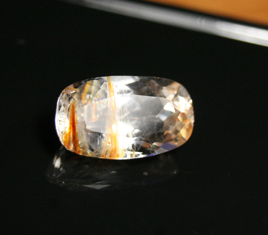 8.3ct Faceted Topaz With Golden Limonite Inclusions Rare Gem - Myanmar