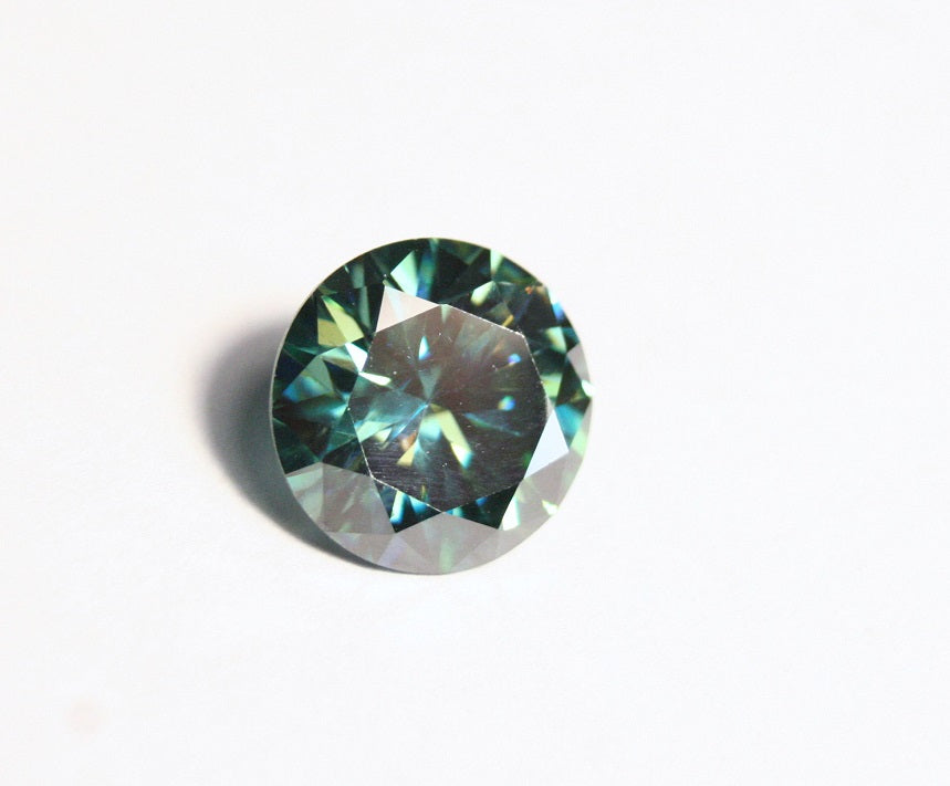 2.68ct Teal Moissanite - Beautiful Precision Cut Round Gem - 9x9mm