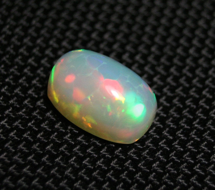 5ct Welo Crystal Opal Cabochon Rainbow Sugar Loaf Natural Ethiopian Opal See Video 13x9mm