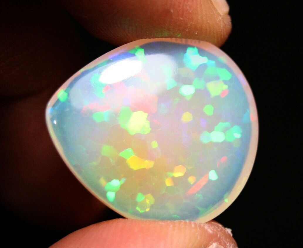 22ct Welo Crystal Opal Cabochon Stunning Harlequin Digital Flash AAAA Jelly Opal