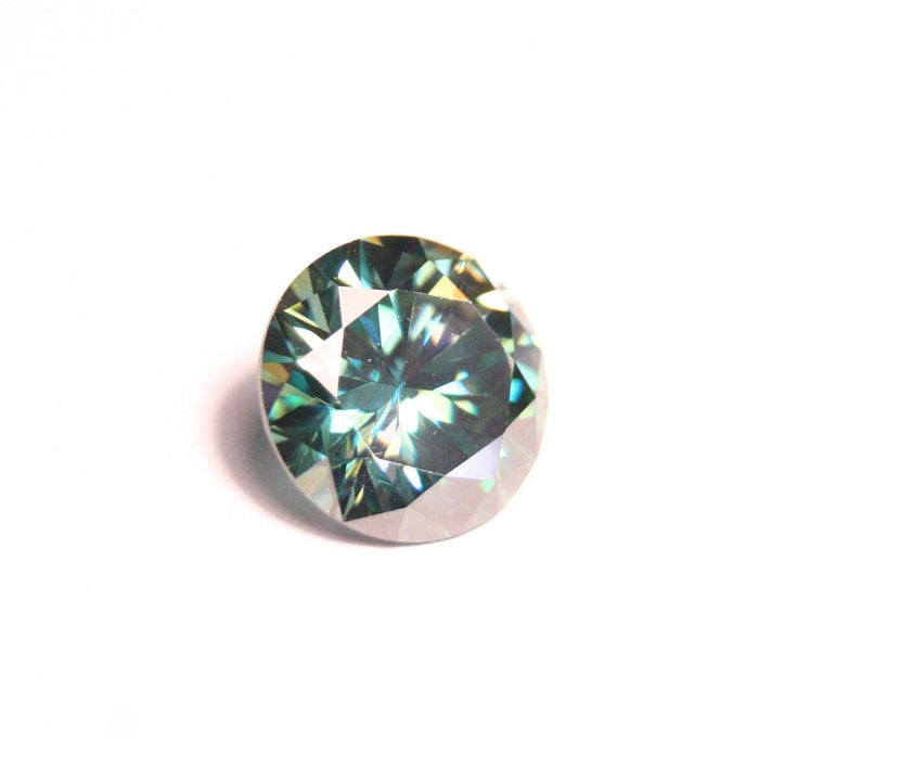 2.68ct Teal Moissanite - Beautiful Precision Cut Round Gem - 9x9mm