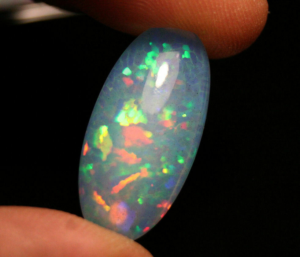 18ct Welo Crystal Opal Cabochon Stunning Honeycomb Digital Flash AAAA Jelly Opal