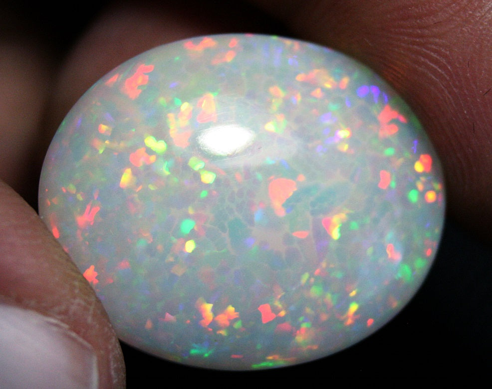 31ct Welo Precious Opal Cabochon Harlequin Mosaic Natural Ethiopian Opal See Video